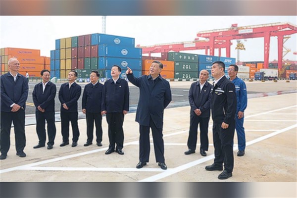 Xi, Rizhao kentinde incelemelerde bulundu