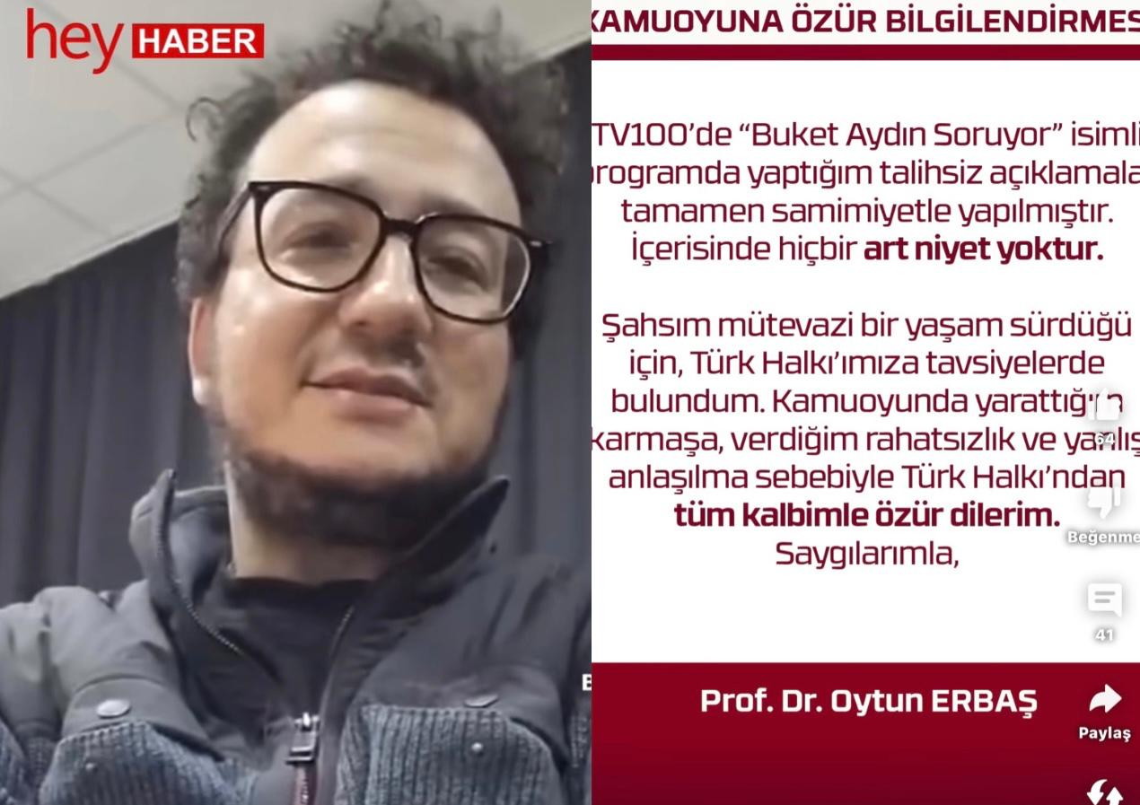 Oytun Erbaş: Türk Halkı’nda Tüm Kalbimle Özür Dilerim