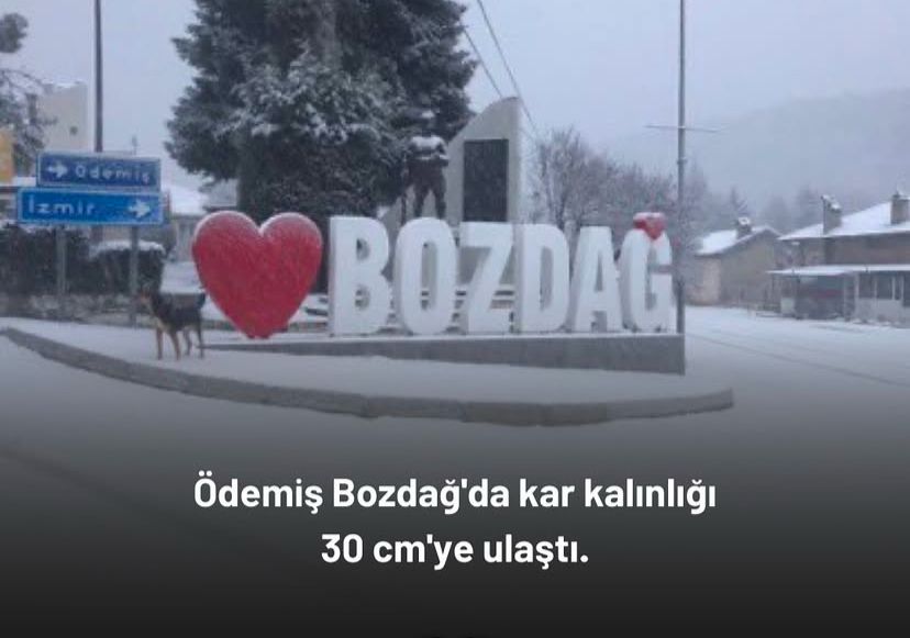 İzmir Bozdağ İlçesinde Kar Yağışı Hızla Arttı! Kar Kalınlığı 30cm’ye Ulaştı!