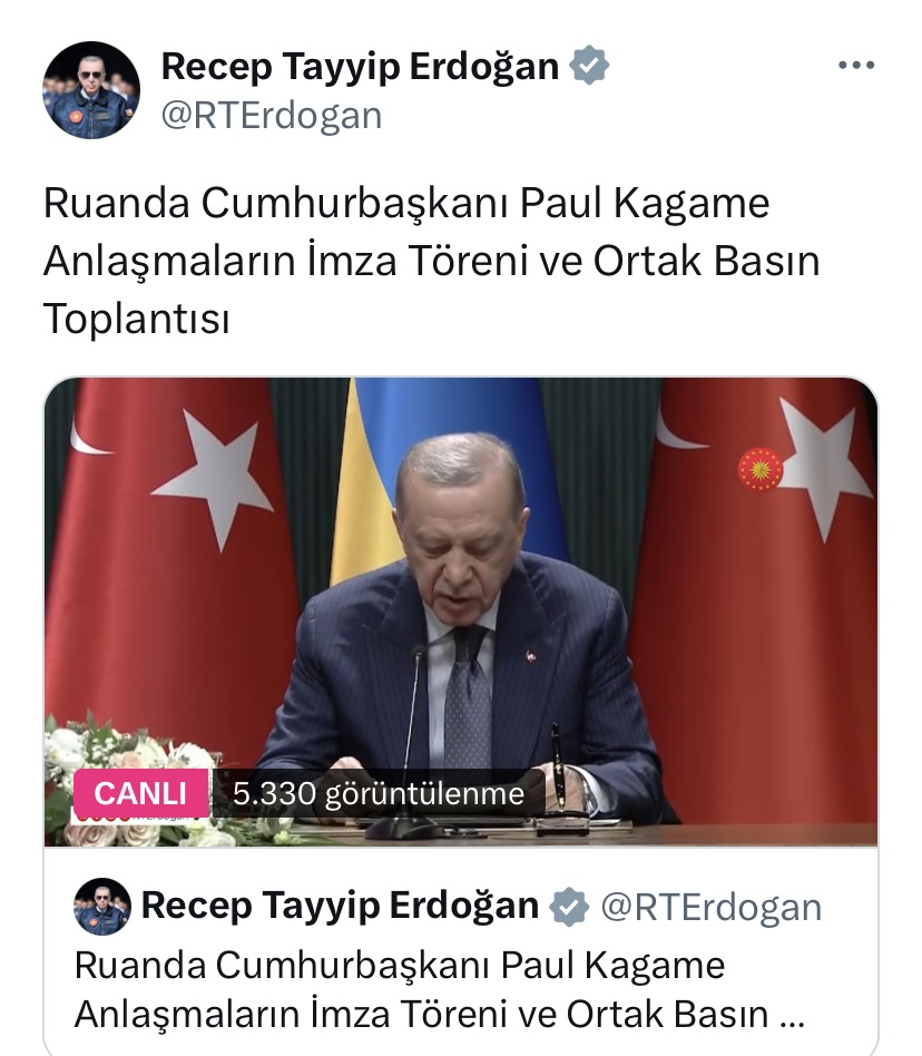 Ruanda Cumhurbaşkanı Paul Kagame Anlaşmaların İmza Töreni ve Ortak Basın Toplantısı