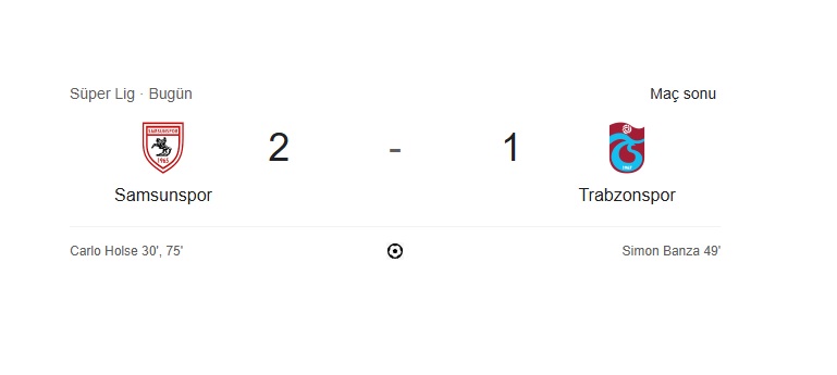 Samsunspor 2 Trabzonspor 1 Maç Sonucu 4 Ocak 2025
