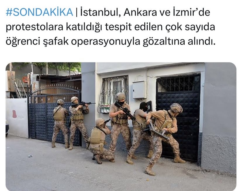 Sokak Göstericilerine Gözaltı