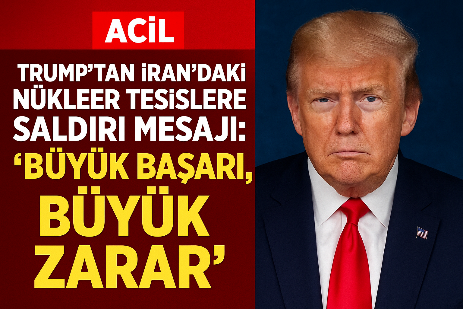 Trump’tan İran’daki Nükleer Tesislere Saldırı Mesajı: “Büyük Başarı, Büyük Zarar”