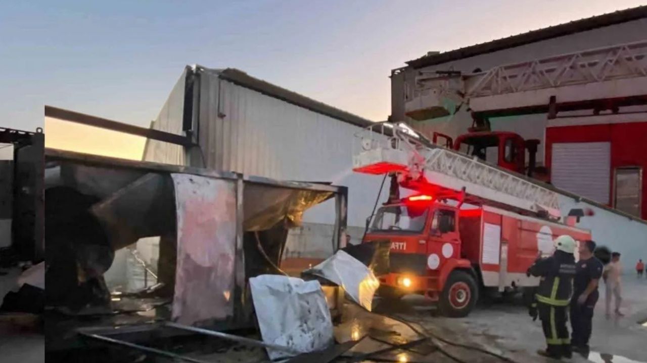 Cumalı’da işçi konteyneri kullanılamaz hale geldi