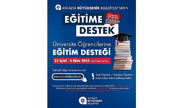 Antalya Büyükşehir’den üniversite öğrencilerine eğitim desteği