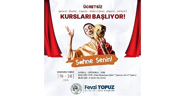 Milas Belediyesi Kültür Sanat Kursları İçin Kayıtlar Başlıyor