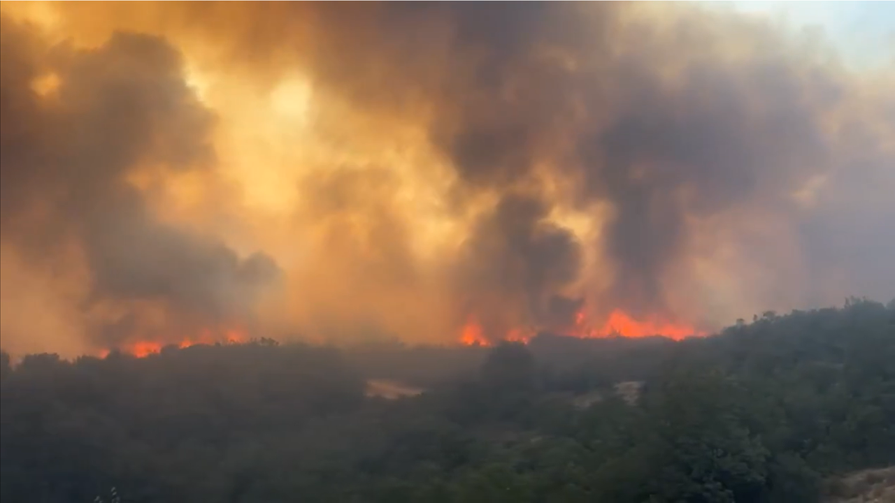 Aydın’da zeytinlik ve ormanlık alandaki yangın ikinci gününde devam ediyor