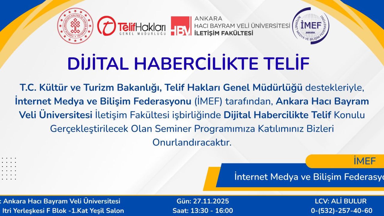 “Dijital Habercilikte Telif” konusu Ankara’da masaya yatırılacak