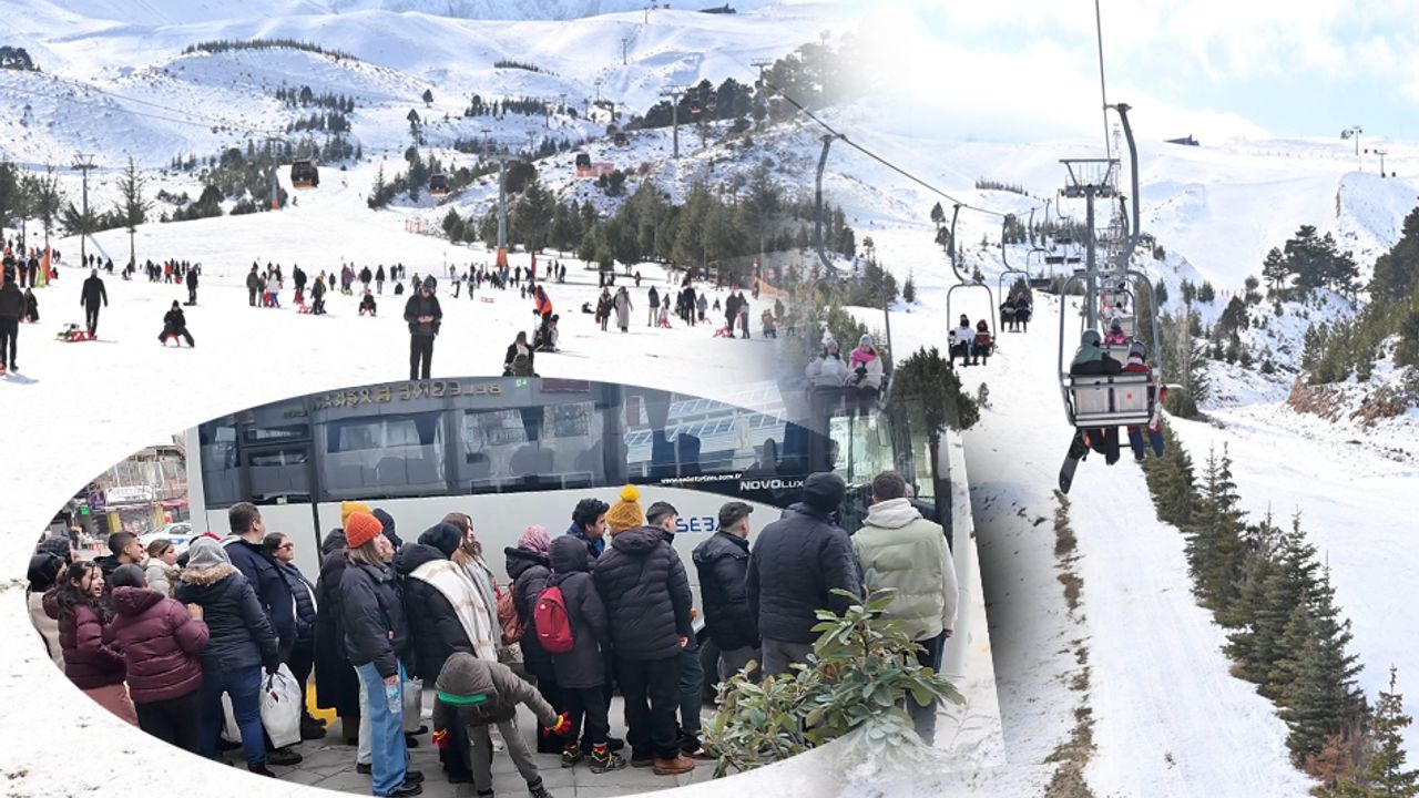 Ücretsiz seferlerle Davraz’a gittiler, karın keyfini çıkardılar