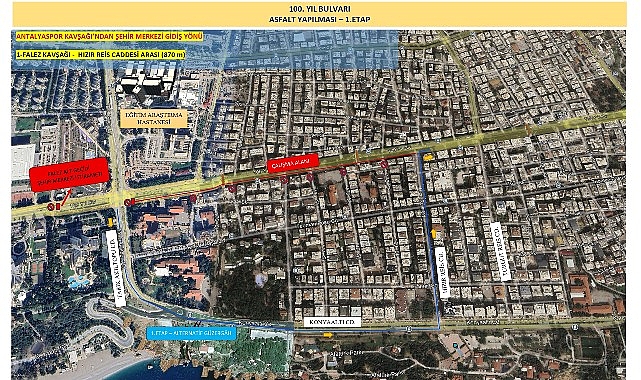 100. Yıl Caddesi Pazar günü kısmi olarak trafiğe kapanacak