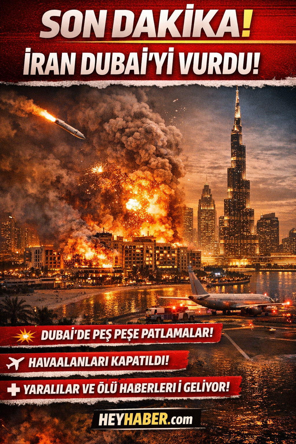 SON DAKİKA: İran’dan Dubai’ye Füze ve Drone Saldırısı – Körfez’de Savaş Alarmı!