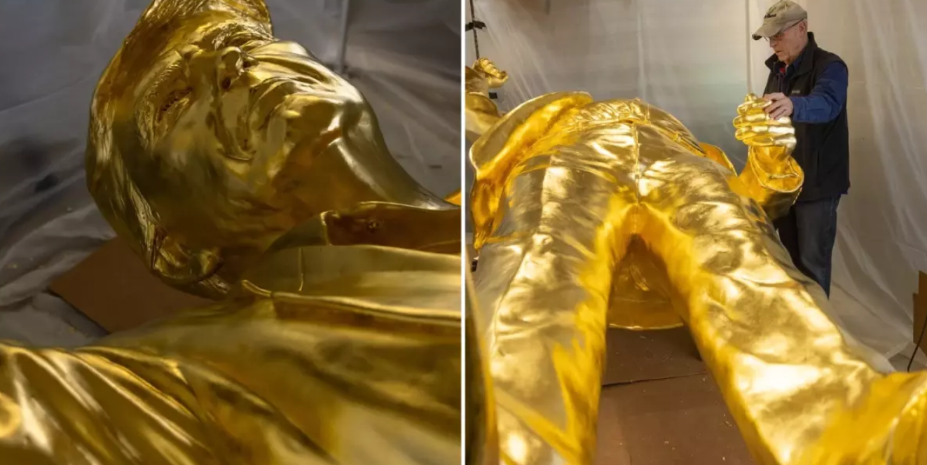 Altın Kaplama Trump Heykeli ABD’yi İkiye Böldü: 13 Milyon Liralık “İkon”!