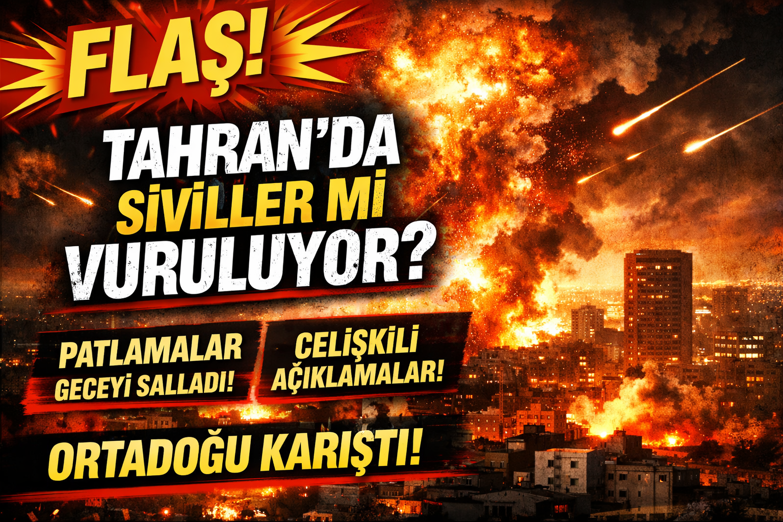 Tahran’da Siviller mi Vuruluyor? Başkentte Patlamalar, Çelişkili Açıklamalar ve Uluslararası Tepki