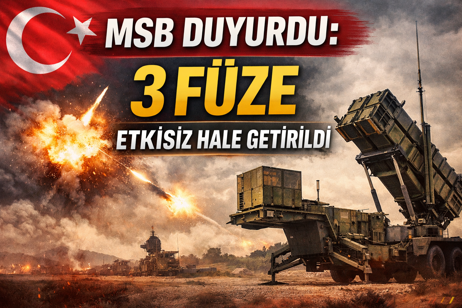 MSB Duyurdu: 3 Füze Etkisiz Hale Getirildi