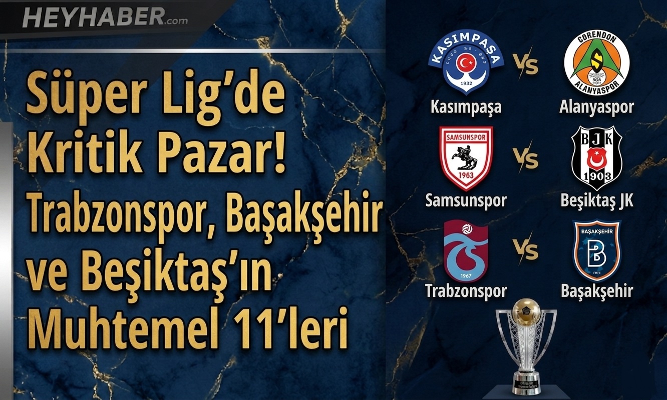 Süper Lig’de Kritik Pazar! Trabzonspor, Başakşehir ve Beşiktaş’ın Muhtemel 11’leri”