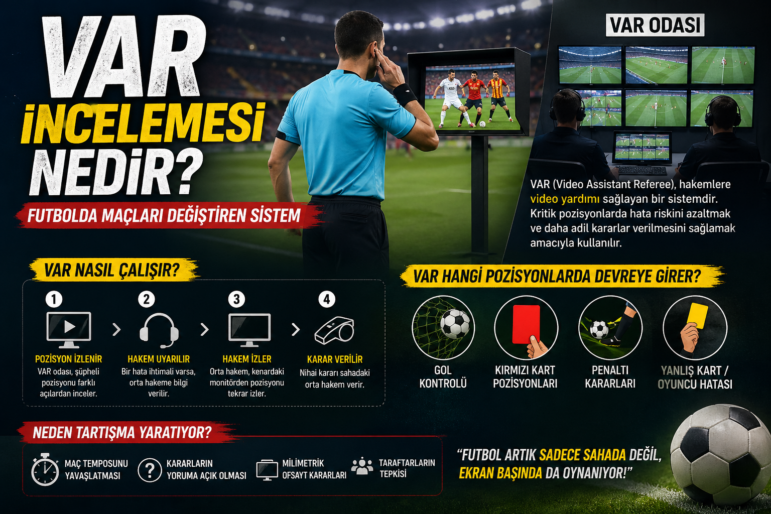 VAR İncelemesi Nedir? Gol Sevinci VAR’a Takılırsa Ne Olur?  Futbolda Sistemin Tüm Detayları