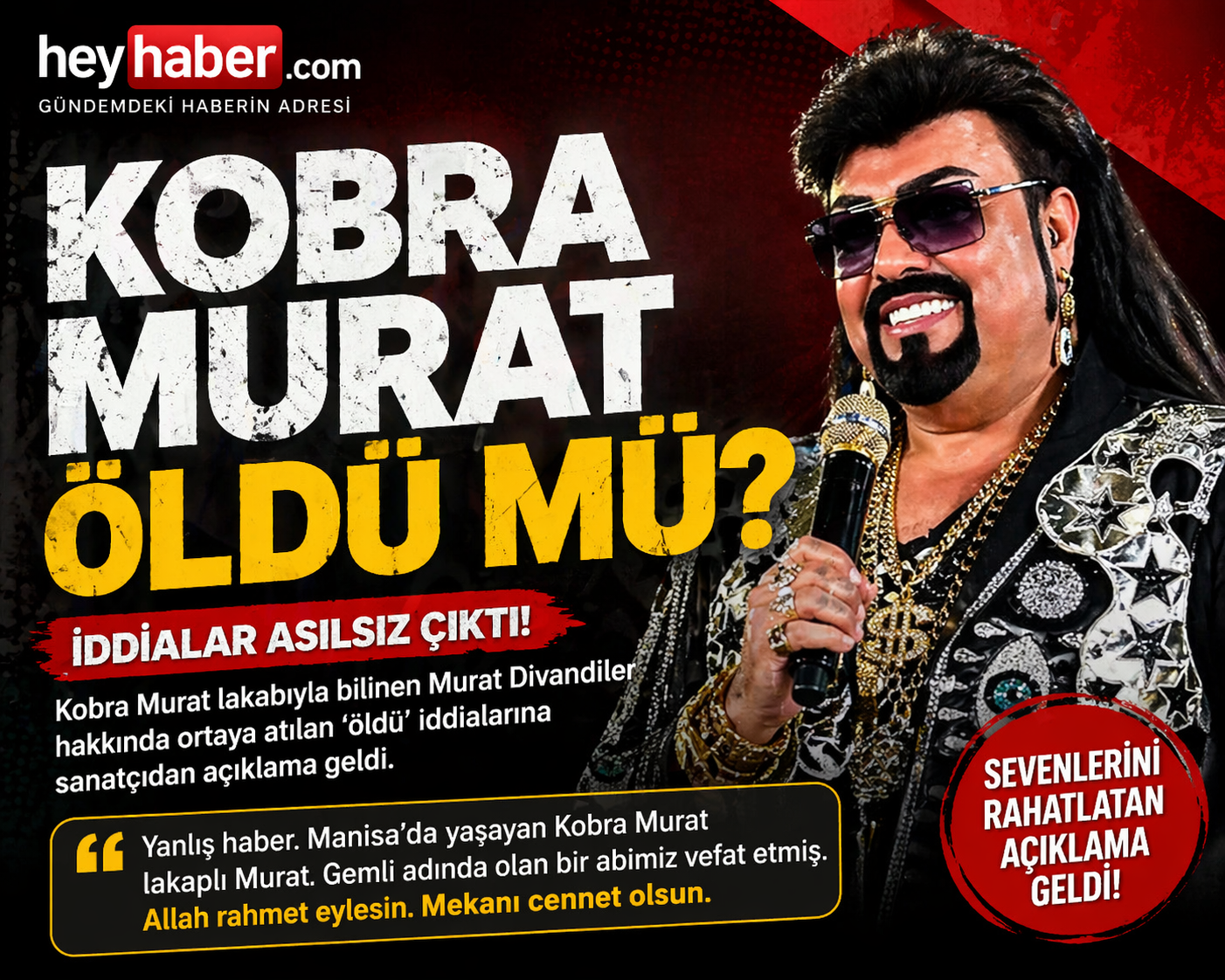 HERKES BUNU KONUŞUYOR! ‘KOBRA MURAT ÖLÜ BULUNDU’ HABERİ GERÇEK Mİ?