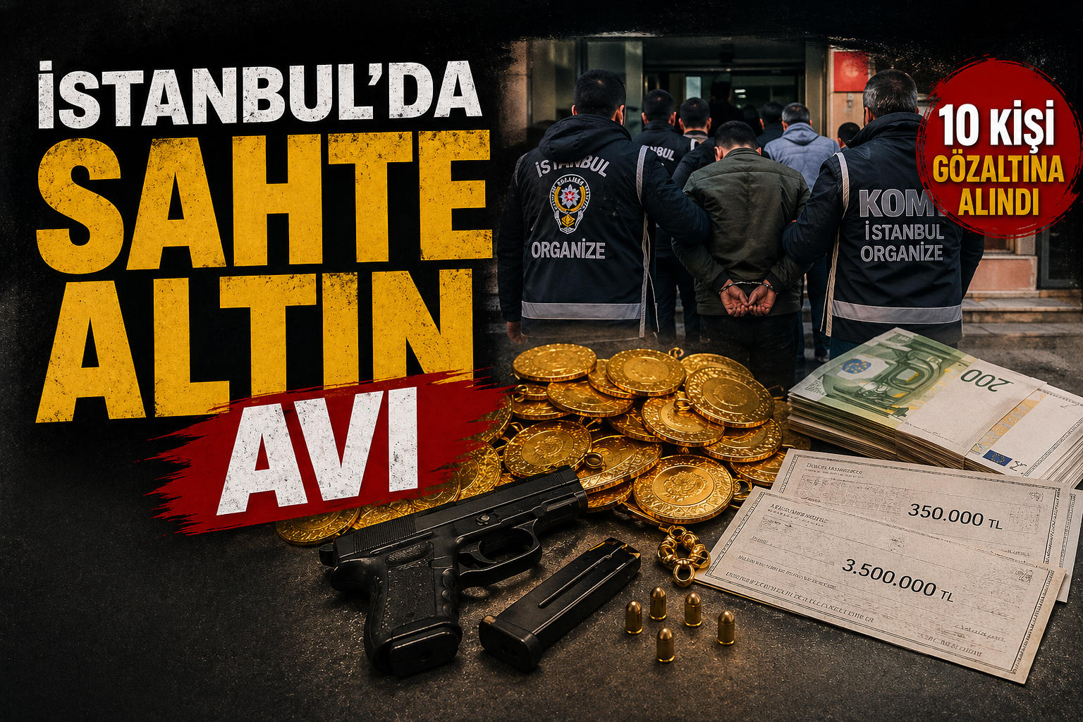 İSTANBUL’DA SAHTE ALTIN AVI: 10 KİŞİ GÖZALTINA ALINDI.
