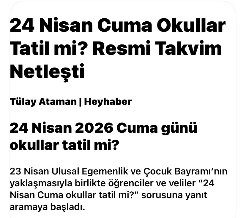 24 Nisan Cuma Okullar Tatil mi? Resmi Takvim Netleşti