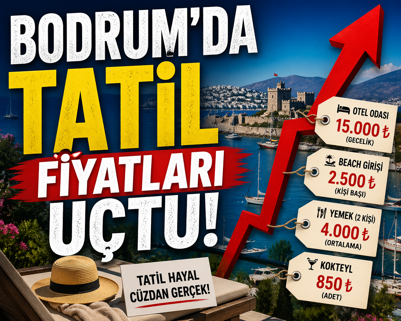 Bodrum’da Tatil Fiyatları Uçtu: Bir gece kalmak bile lüks oldu!