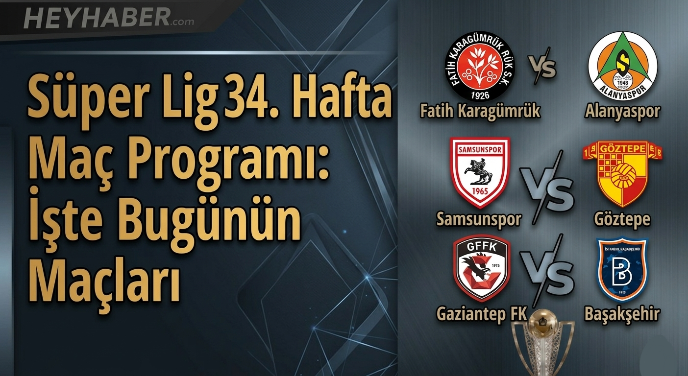 Süper Lig 34. Hafta Maç Programı: İşte Bugünün Maçları