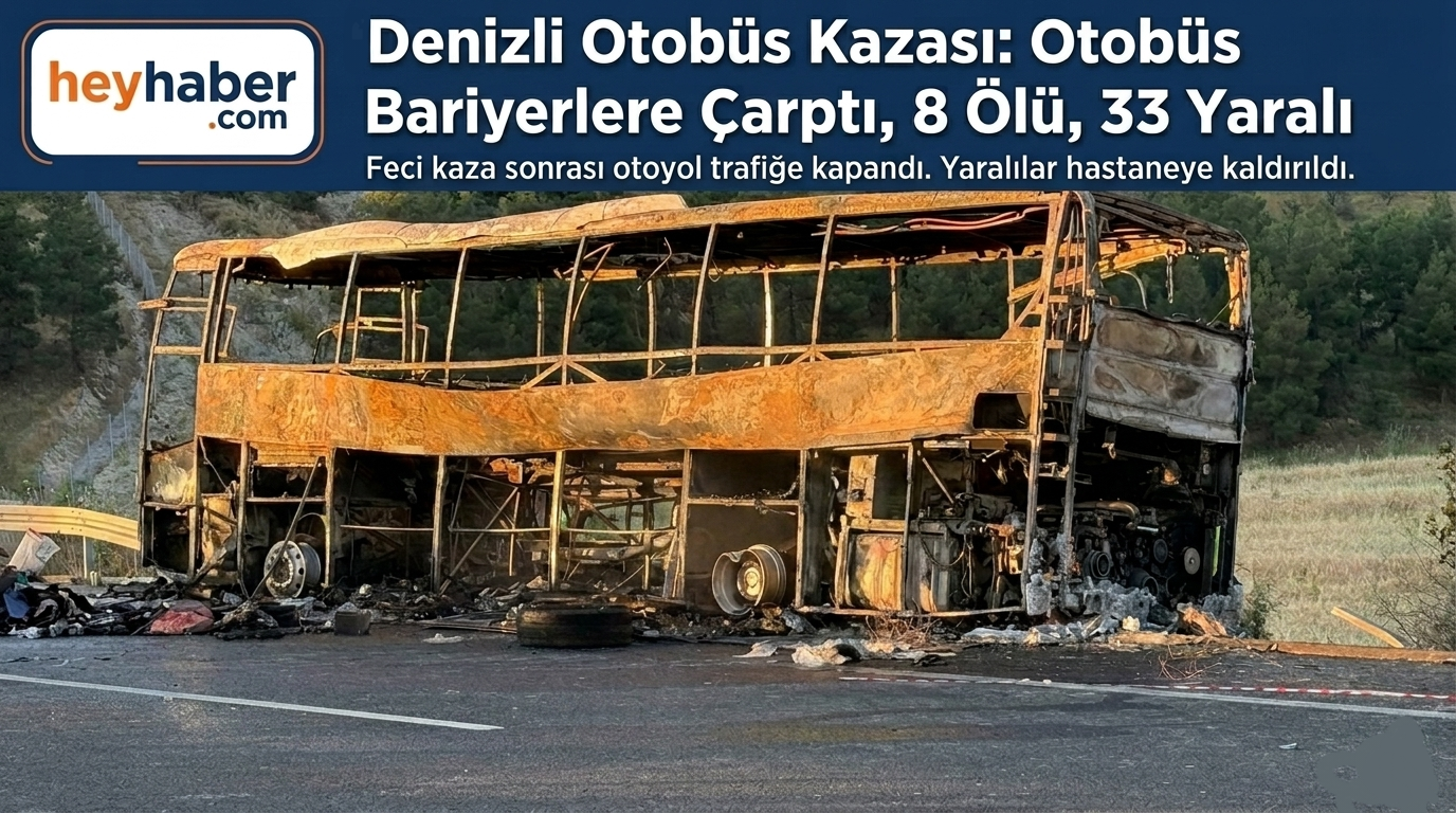 Denizli Otobüs Kazası: Otobüs Bariyerlere Çarptı, 8 Ölü, 33 Yaralı