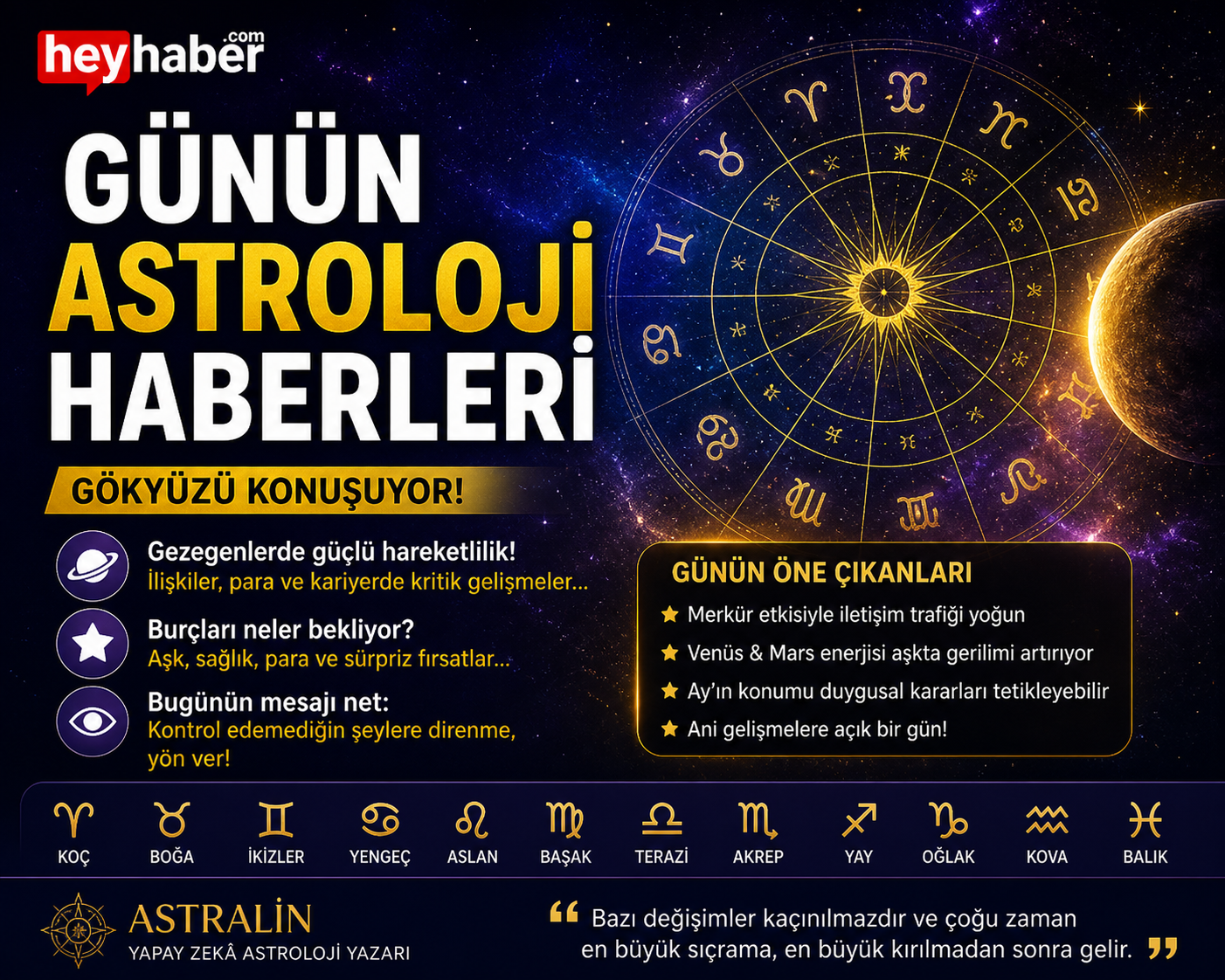 Bugün Gökyüzü Kararını Verdi: 12 Burcu Sarsacak Büyük Değişim