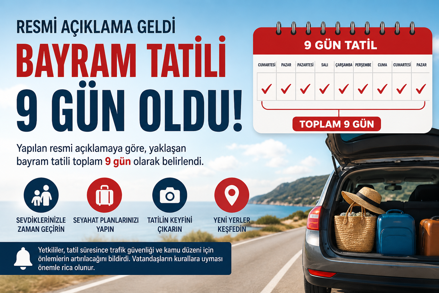 Bayram Tatili 9 Gün Oldu: Resmi Açıklama ve Detaylar