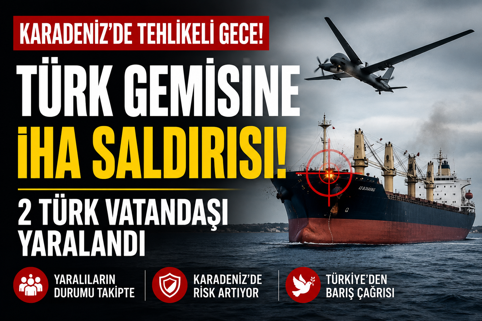 Karadeniz’de Tehlikeli Gece: Türk Gemisine İHA Saldırdı