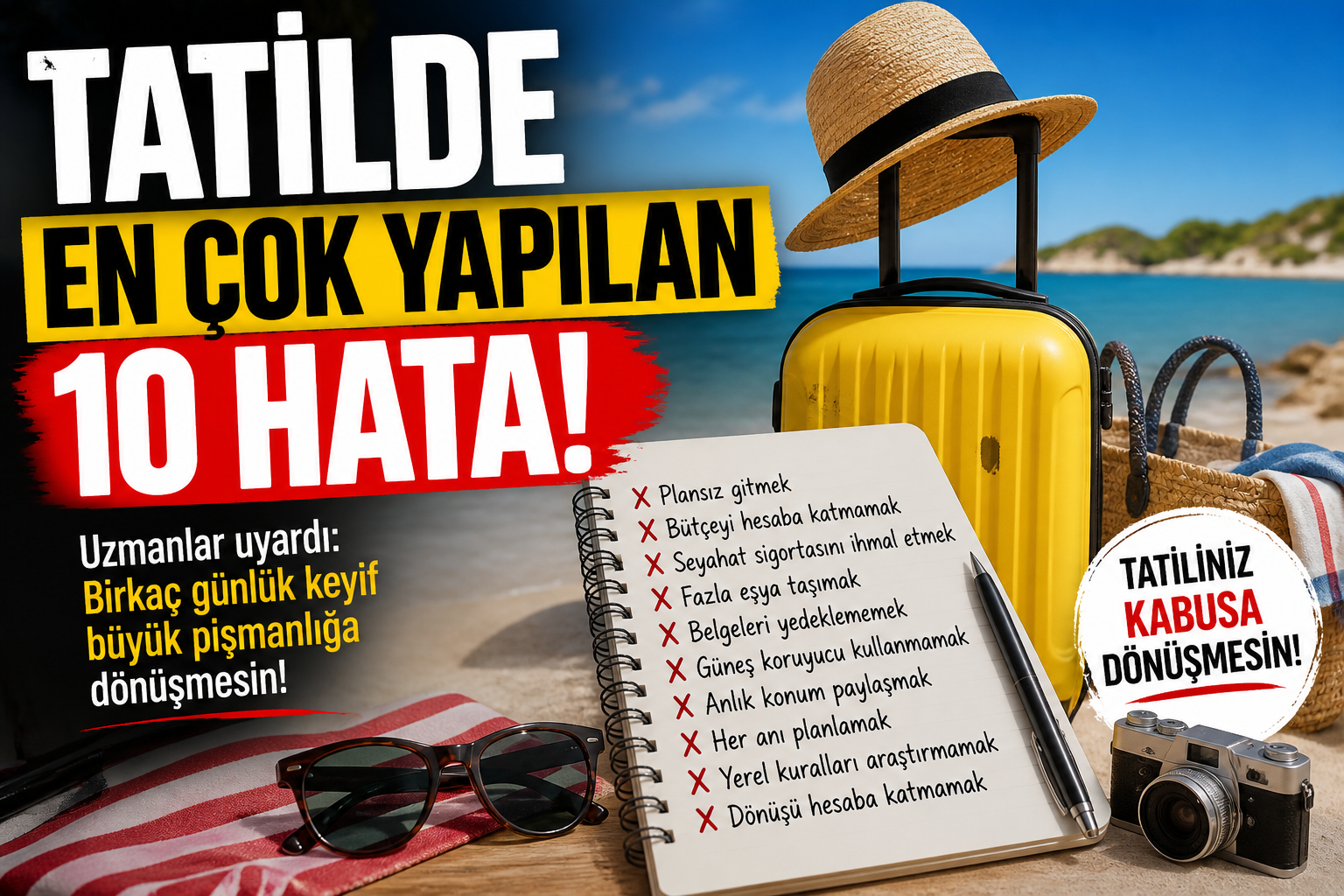 Tatilde En Çok Yapılan 10 Hata: Birkaç Günlük Keyif, Büyük Pişmanlığa Dönüşmesin!