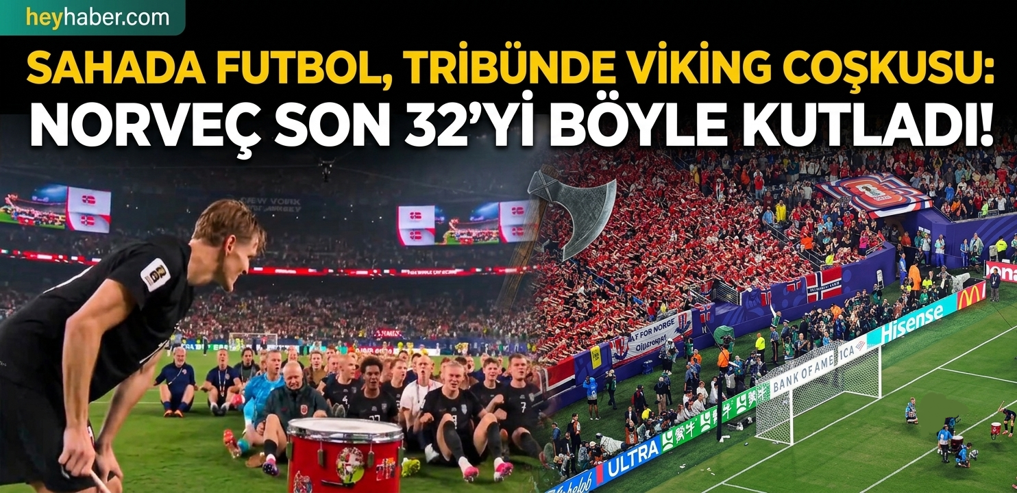 Sahada Futbol, Tribünde Viking Coşkusu: Norveç Son 32’yi Böyle Kutladı!