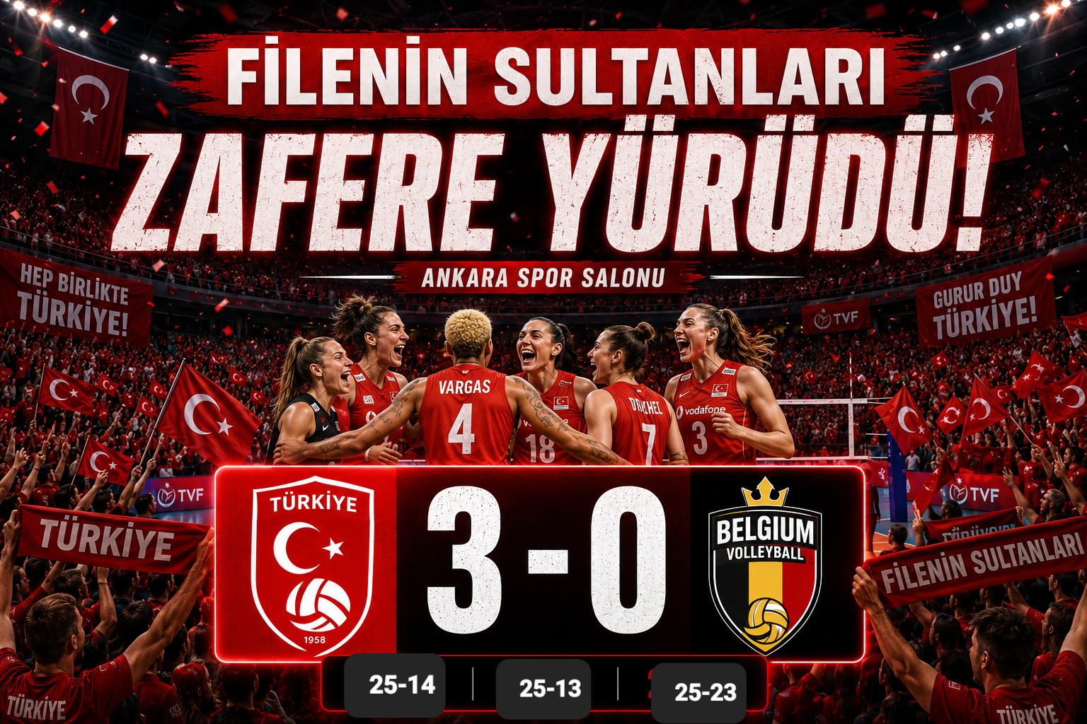 Milletler Ligi’nde Net Galibiyet: Filenin Sultanları Belçika’yı 3-0 Devirdi