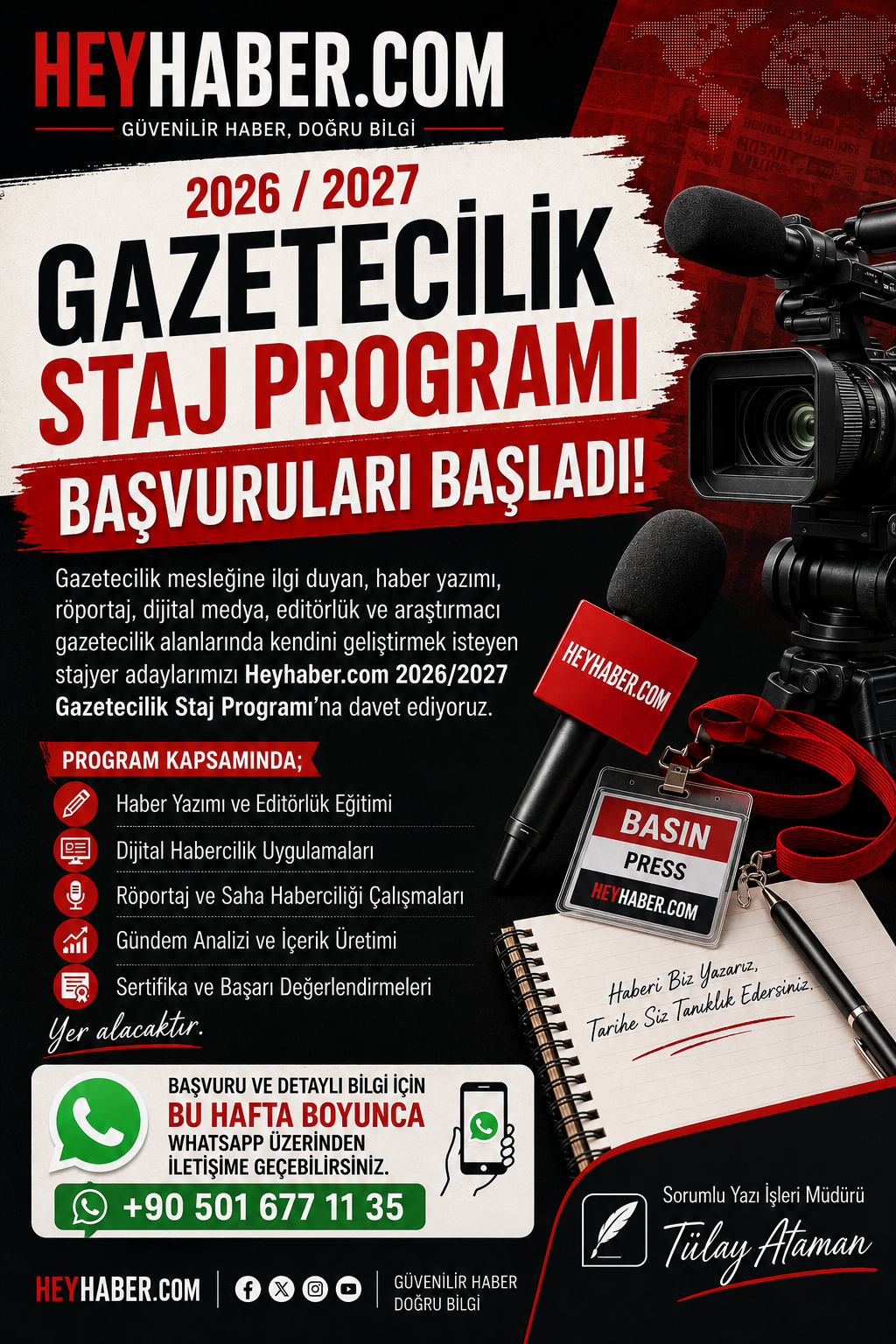 Heyhaber.com 2026/27 Staj Programı Duyurusu