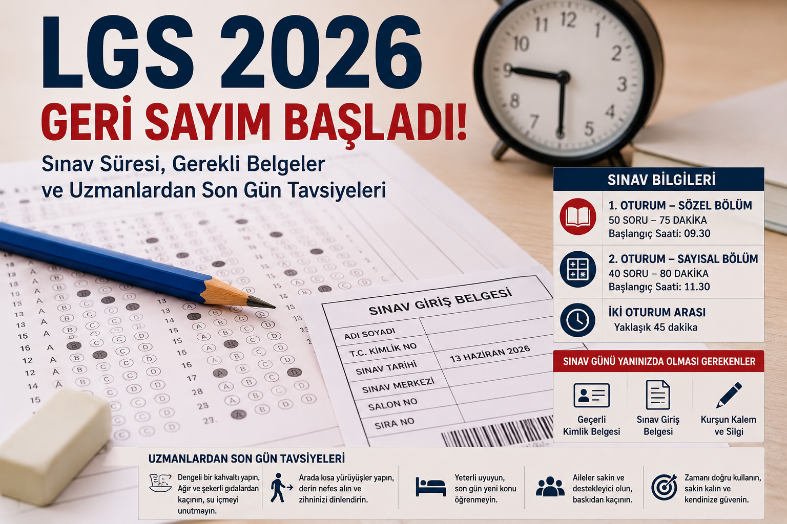 Liselere Geçiş Sistemi (LGS) 2026 İçin Geri Sayım Başladı: Sınav İle İlgili Detaylar, Gerekli Belgeler ve Uzmanlardan Tavsiyeler…
